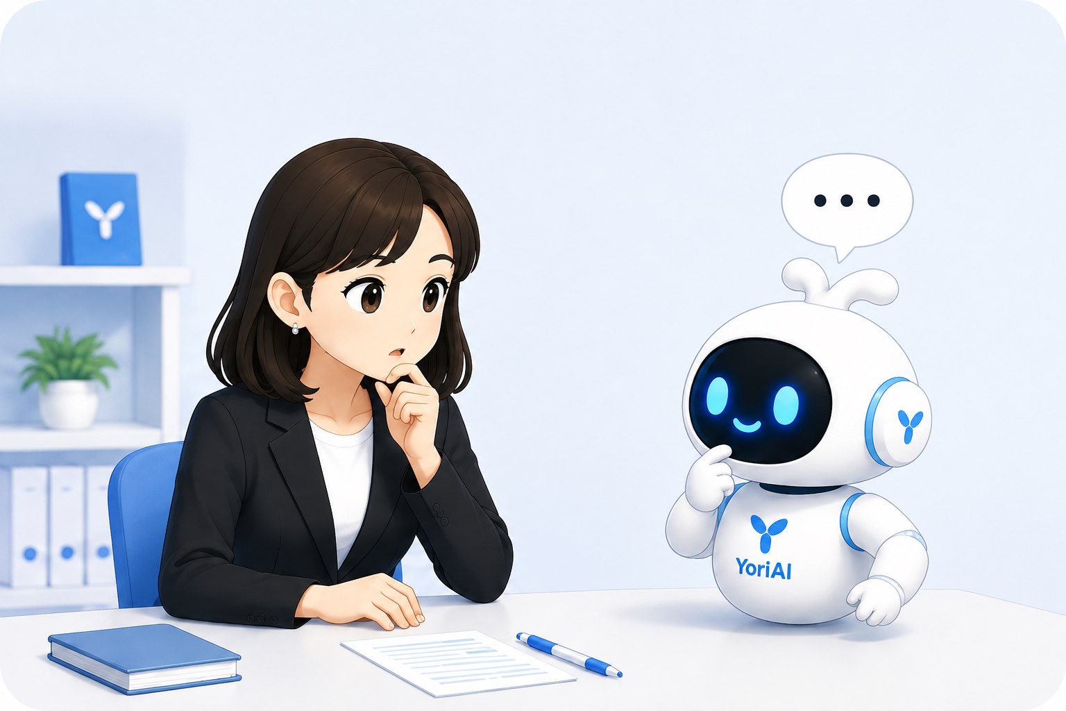 女性弁護士がYoriAI君と初めて会話する様子